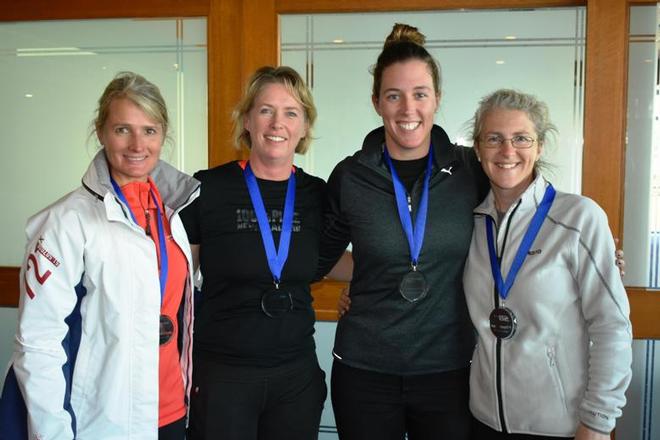 Womens winner Felicity Allison, Jill Abel, Amelia Catt, Emma Hooper, Bridget Hutton, Cook Your Own Dinner – SB20 Mid-Winter Regatta Tasmania © Jane Austin